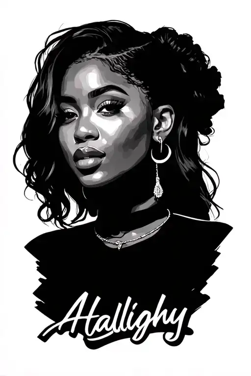 Aaliyah name written tattoo design idea