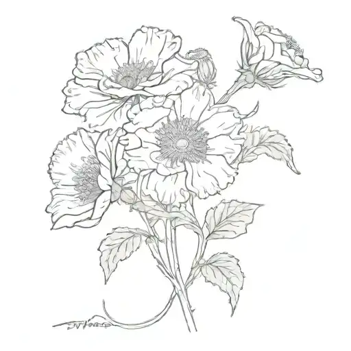 a tape of the smiths in a flower field tattoo design idea