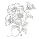 a tape of the smiths in a flower field tattoo design idea