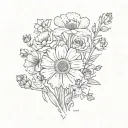 a tape of the smiths in a flower field tattoo design idea