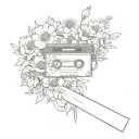a tape of the smiths in a flower field tattoo design idea