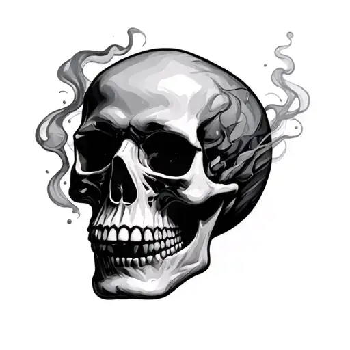 Smokey Skull tattoo design idea