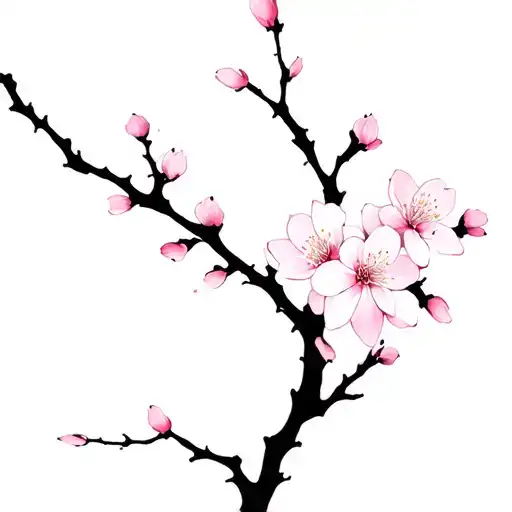 thyroid cancer survivor and Japanese cherry blossom tattoo design idea