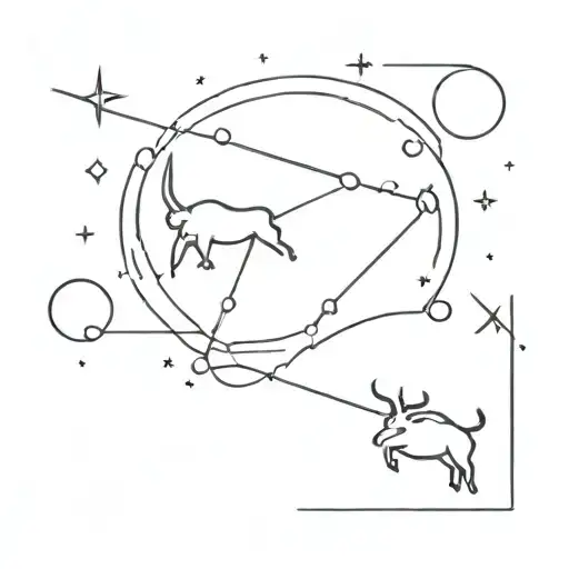 Sagittarius and taurus constellation tattoo design idea