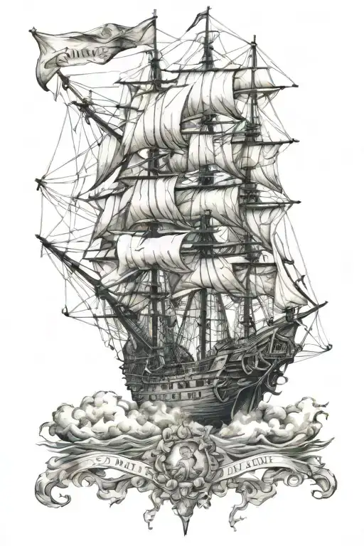 galleons, modern history, real of 8 tattoo design idea