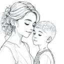 Mama and son tattoo design idea