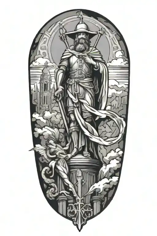 sangrada familia, saint George's fountain, saradana, St. George's cross tattoo design idea