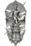 sangrada familia, saint George's fountain, saradana, St. George's cross tattoo design idea