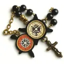 cross rosary beads compass   tattoo design idea