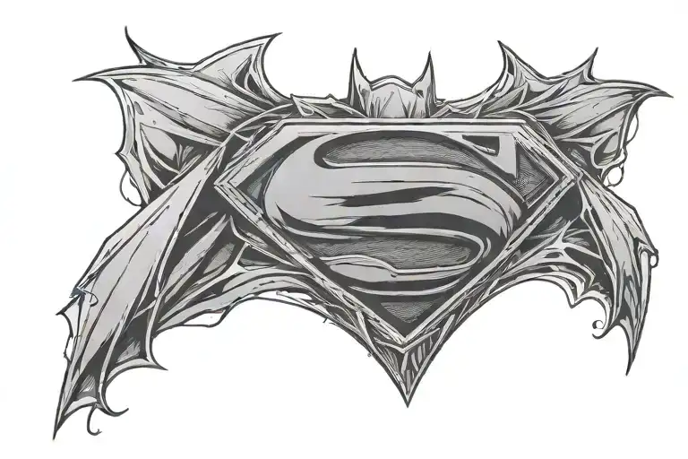 Batman Superman symbol tattoo design idea