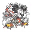 zombie Mickey Mouse tattoo design idea