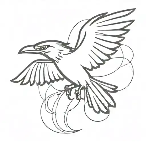 thunderbird flying tattoo design idea