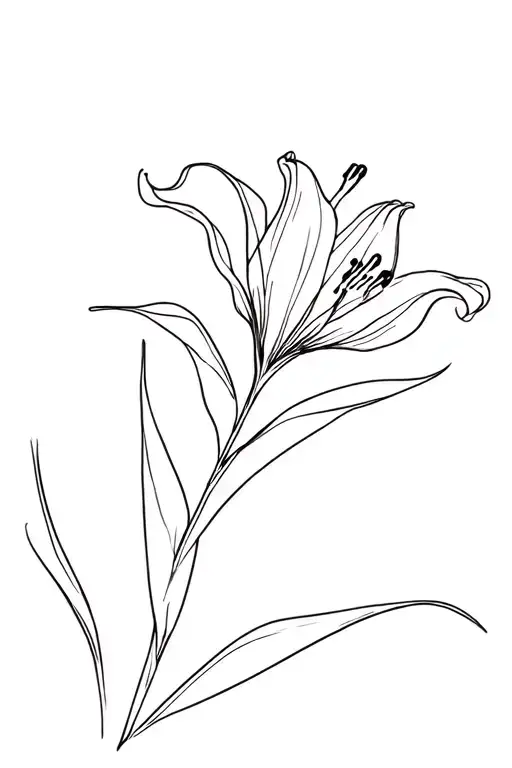 daylily stem tattoo design idea