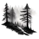 Foggy Forest tattoo design idea