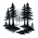 Foggy Forest tattoo design idea