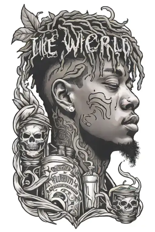 juice wrld tattoo design idea
