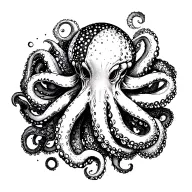 Space Octopus in Gothic style tattoo design idea