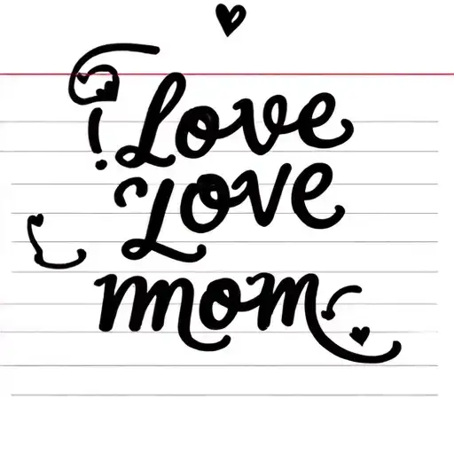 I want my cursive hand writting on a small piece of lined paper that says I love you, Love mom.I would also like to add tattoo design idea