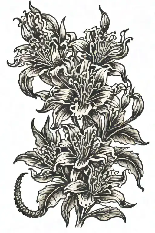 kangaroo paw flower tattoo design idea
