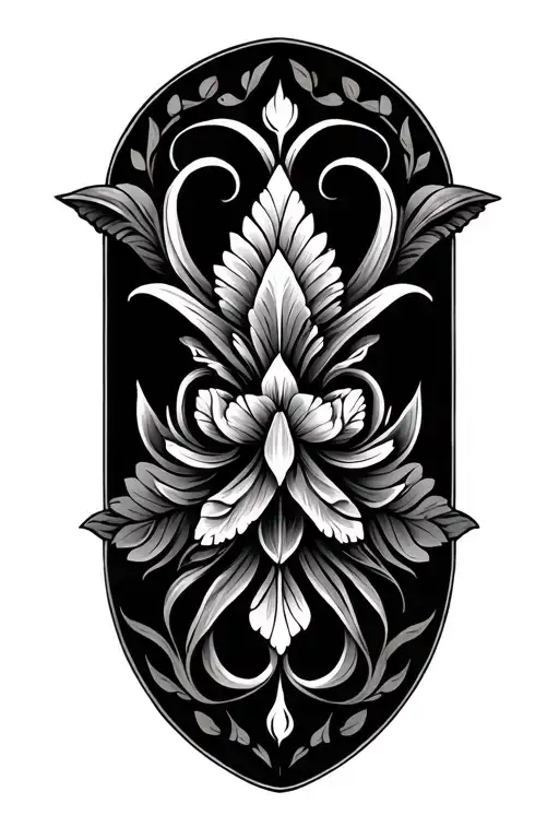 Ukrainian ornament tattoo design idea