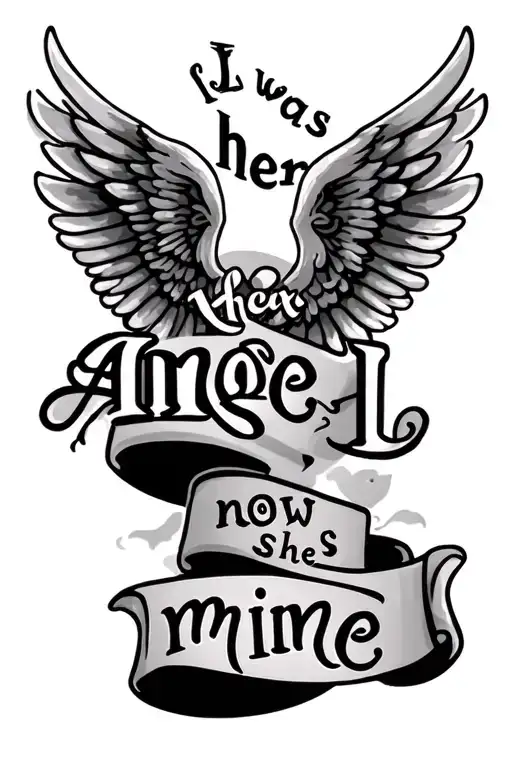 "I was her angel now she’s mine" Memorial tattoo for grandma tattoo design idea
