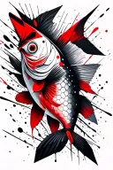 geometric fish tattoo design idea