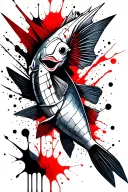 geometric fish tattoo design idea
