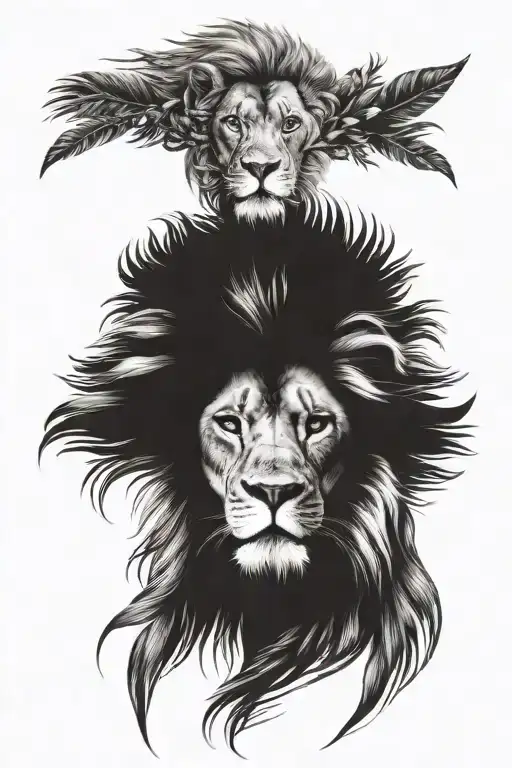 Lion Africa rasta lion head tattoo design idea