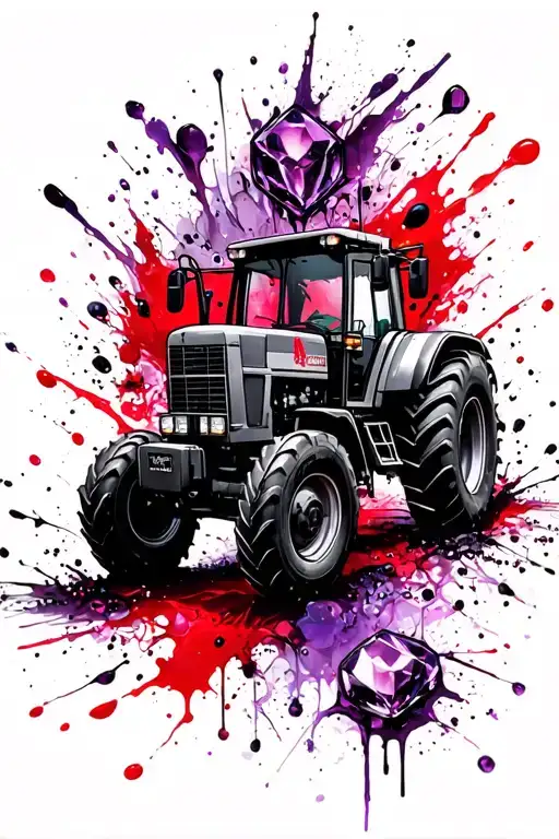 zach pisces feb amethyst tractor tattoo design idea