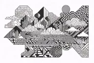 grayscale microrealism with thin lines of black and white clouds tattoo design idea