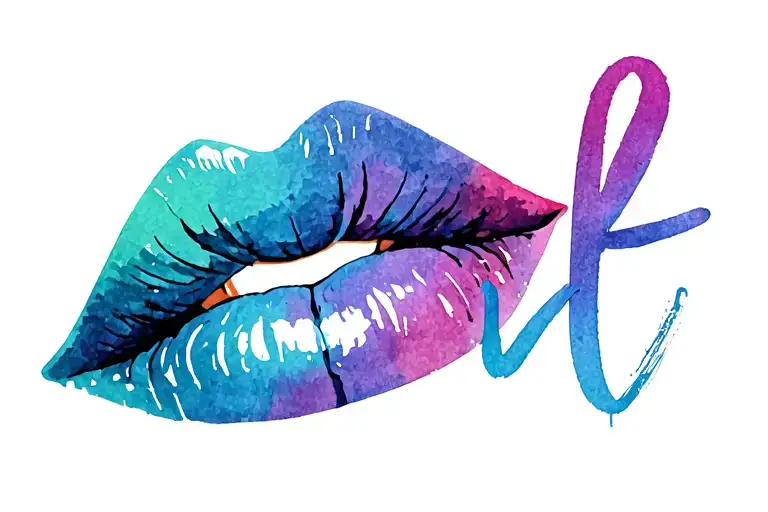 lips beside text tattoo tattoo design idea