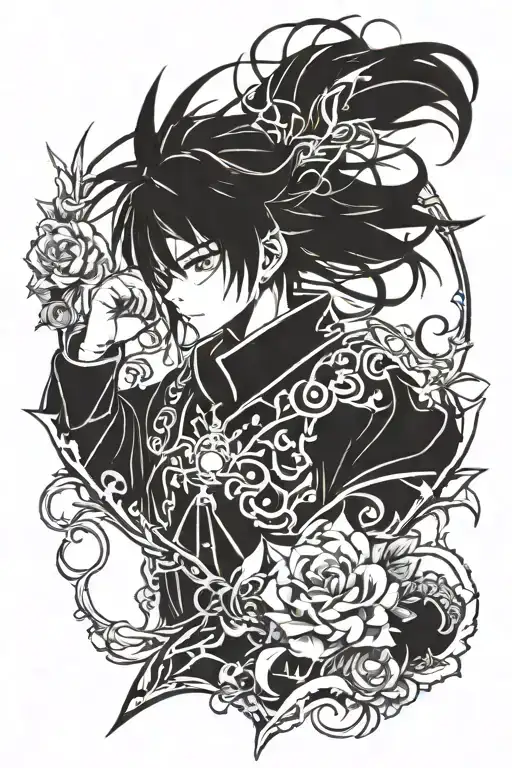 Anime character tattoo design idea