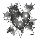 star chart heart tattoo design idea