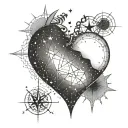 star chart heart tattoo design idea