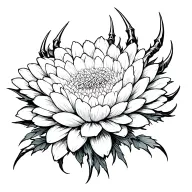 Japanese chrysanthemums have human claw marks inside. tattoo design idea