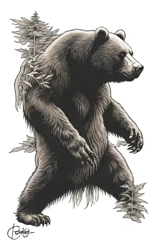 Kanye west bear tattoo design idea
