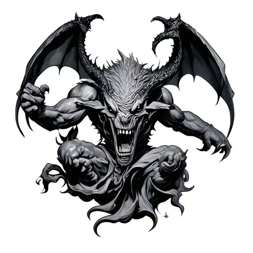 Fighting Demons tattoo design idea