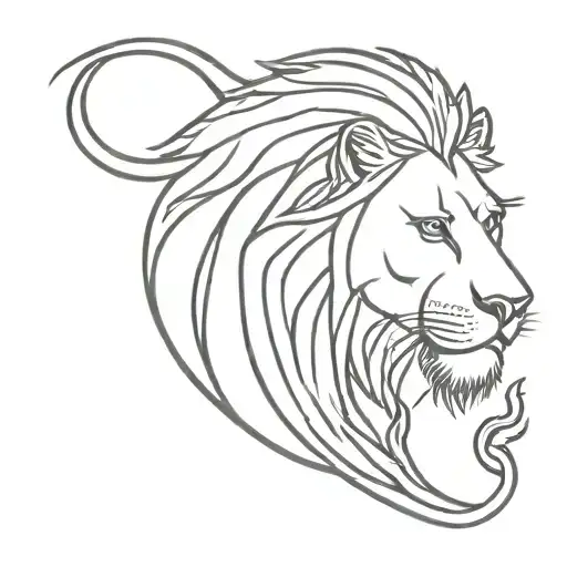 Viking runes lion love tattoo design idea
