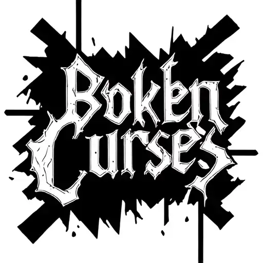 Broken curses pieces falling side by side font tattoo tattoo design idea
