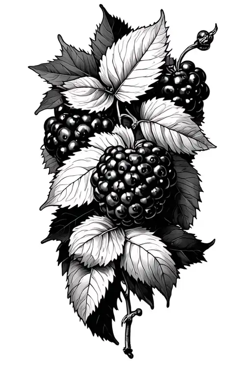 blackberry vines wrapping tattoo design idea