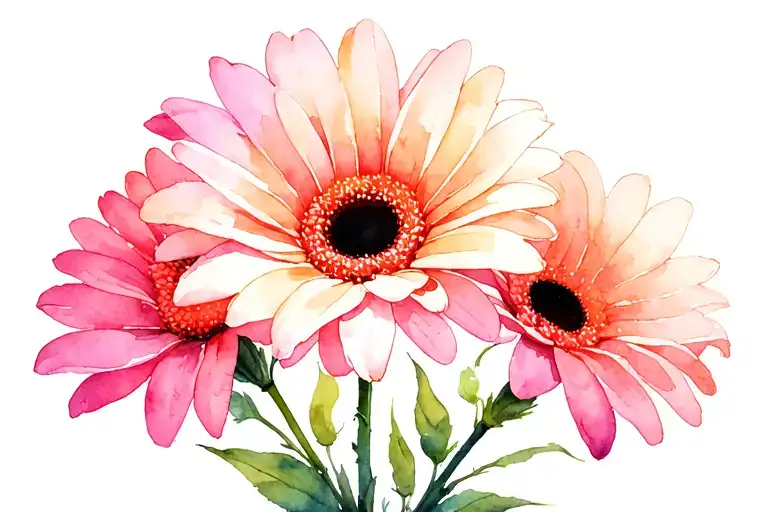 GERBERA FLOWER BOUQUET tattoo design idea