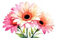 GERBERA FLOWER BOUQUET tattoo design idea