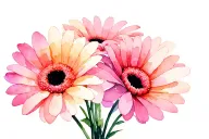 GERBERA FLOWER BOUQUET tattoo design idea