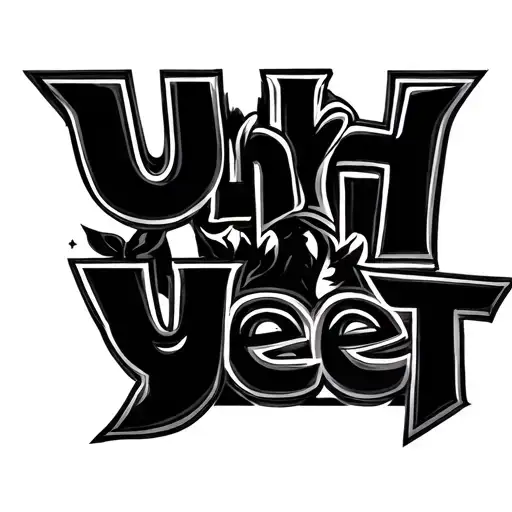 4 letters 1 word uh uh yeet tattoo design idea