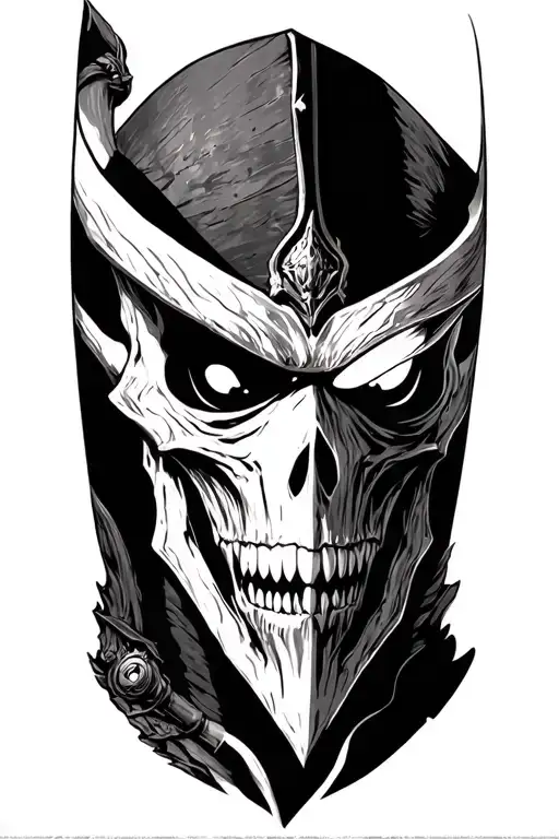 Create a forearm tattoo of ainz from overlord novel/anime from Kugane Maruyama tattoo design idea