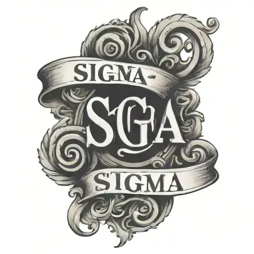 sigma text tattoo design idea