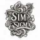 sigma text tattoo design idea