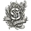 sigma text tattoo design idea