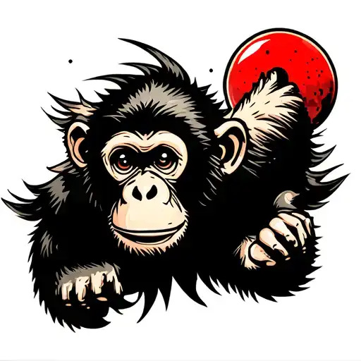 monkey bomb explosion tattoo design idea