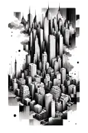 city scape tattoo design idea